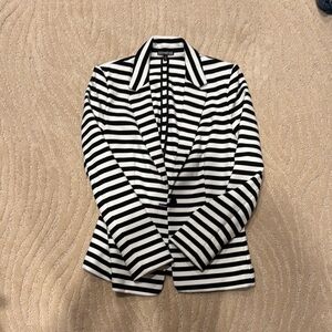 Express Black and White Striped Blazer Tailored Fit